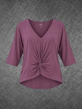 Soho New York & Company Purple V-Neck Knit Top XL